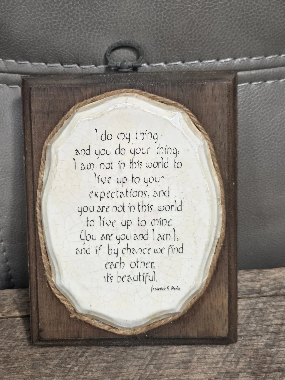 Vintage 70s Gestalt Prayer Wood Wall Plaque Fritz Perls ~ Bin 1D